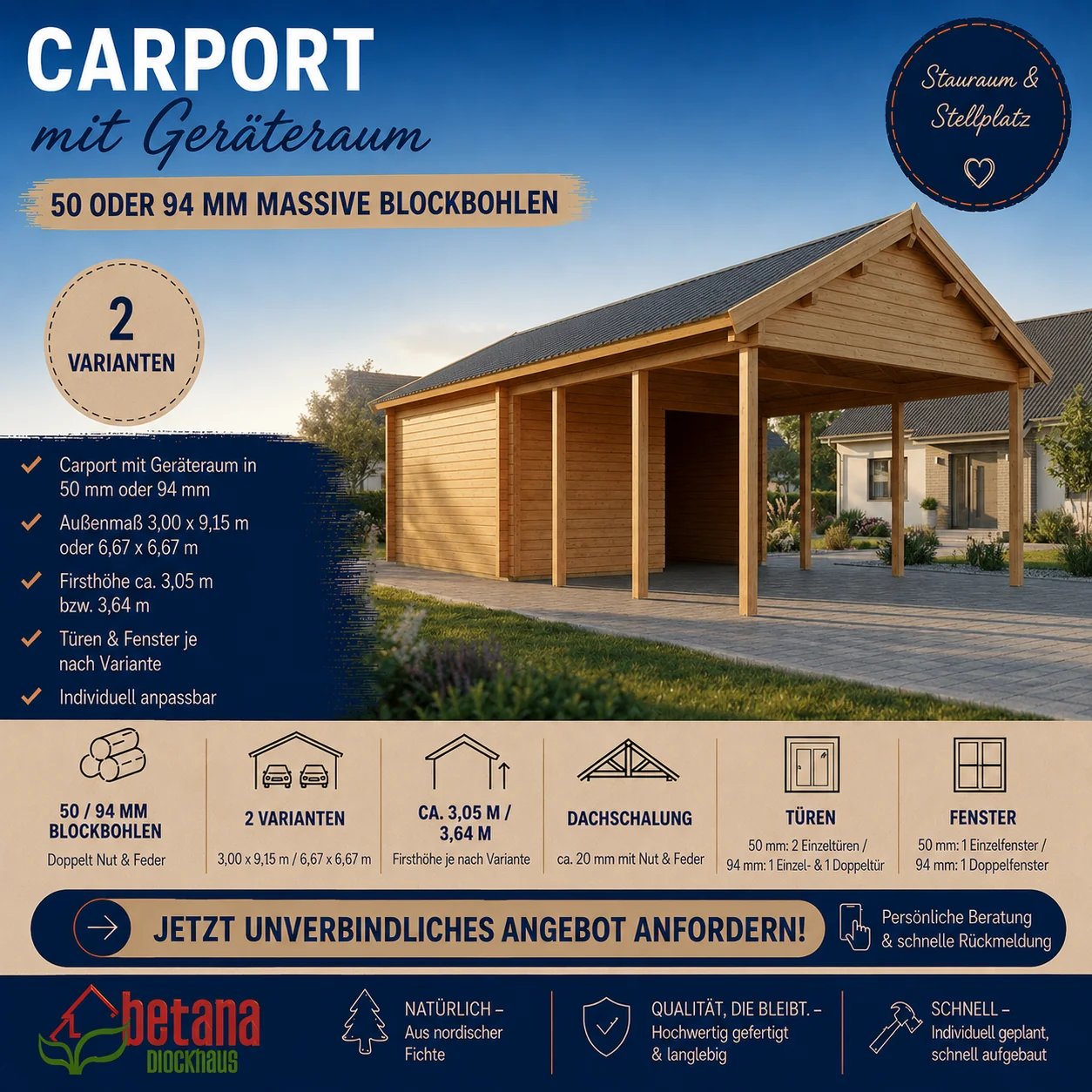 Carport – Geräteraum