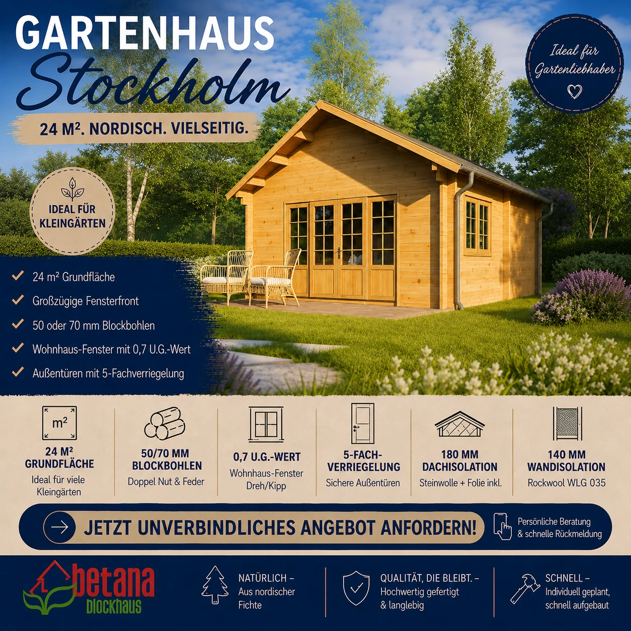 Gartenhaus Modell „Stockholm“