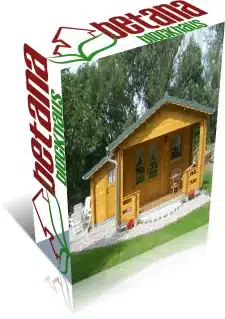 Ein Gartenhaus mit einer kleinen Holzhütte darauf.