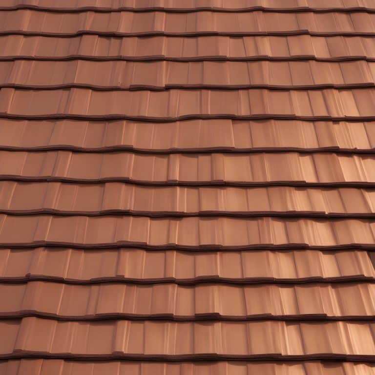 Eine Nahaufnahme einer braunen Dacheindeckung.